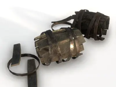 Barrel Rubble Pack Free low-poly 3D model