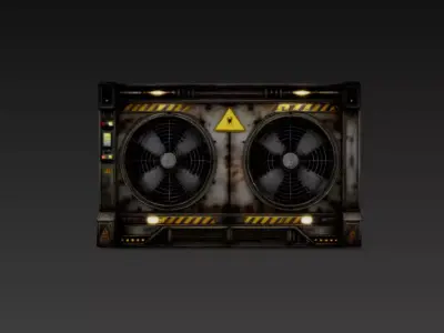 Sci-Fi Industrial Ventilation Unit - PBR Low Poly Game Ready Low-poly 3D model