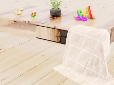 My 3d model is coffe table Free low-poly 3D model