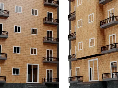 Residential Building Low-poly 3D model purchase