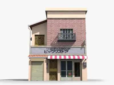 Japanese House x21 Low-poly 3D model purchase