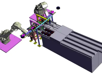 Robotic Automated Assembly Line 3D model