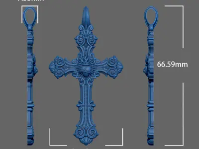 cross pendant 3D print model