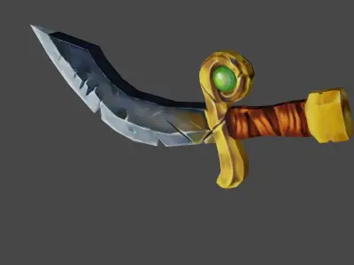 Sword Low-poly 3D model 15