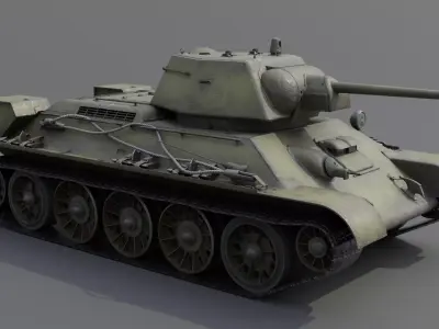 T-34 M1942 Medium Tank Low-poly 3D model