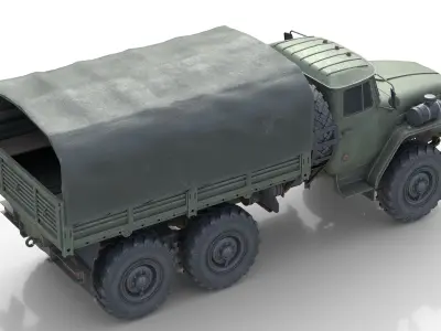 Ural 4320 Military Truck Low-poly 3D model