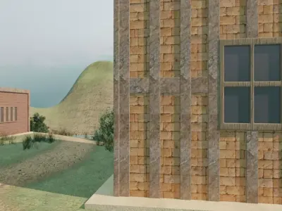 Island Castle Village 3D model