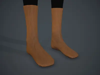 Brown Socks Style 3  Low-poly 3D model