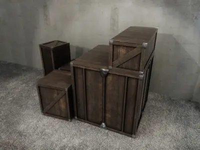  Wooden Crates Pack  4K Textures Low-poly 3D model