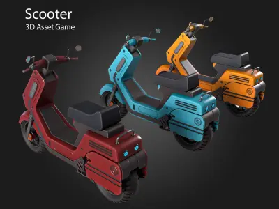 Scooter Low-poly 3D model shop