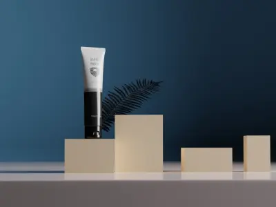 Cosmetic Face Wash Tube Model with texture and Studio 3D model