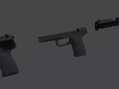 HK USP Match 9mmx19 Low-poly 3D model