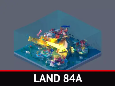 land 84A Low-poly 3D model