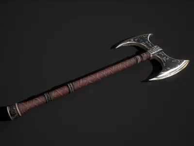 Decorative Battle Axe  Low-poly 3D model