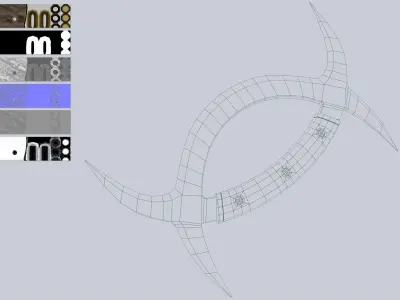 Deer horn knife Low-poly 3D model