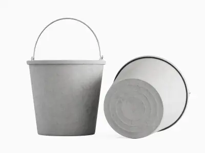 Industrial Plastic Bucket C 04 3D model