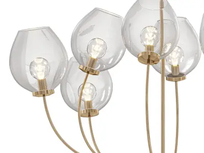 Minimalist glass chandelier 3D model