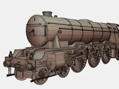 Animated Flying Scotsman Steam Train Low-poly 3D model