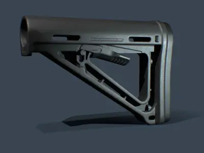 Carbine Buttstock Low-poly 3D model