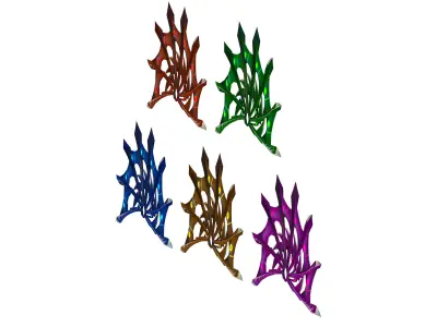a Set of Fan Weapons Low-poly 3D model