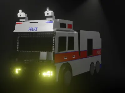 Police Water Cannon Low-poly 3D model