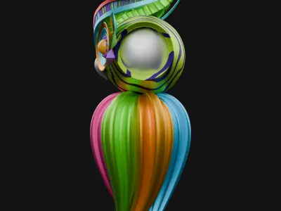 Abstract Owl 3D model instaletion 3D model
