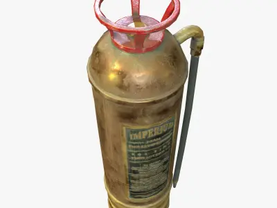 Fire Extinguisher Vintage Retro Game Ready PBR Textures Low-poly 3D model
