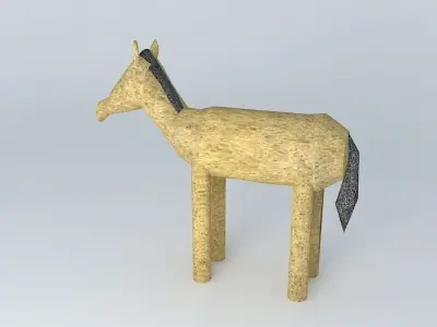 horse wooden Free 3D model