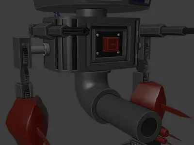 Rigged and Animated Mech Low-poly 3D model