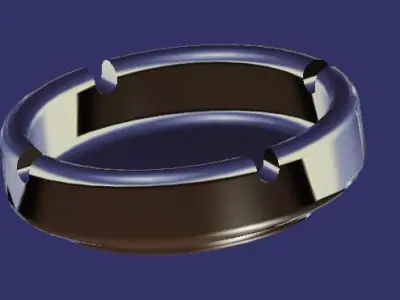 AshtrayAschenbecherPepeljara4fun silver ring Free 3D model
