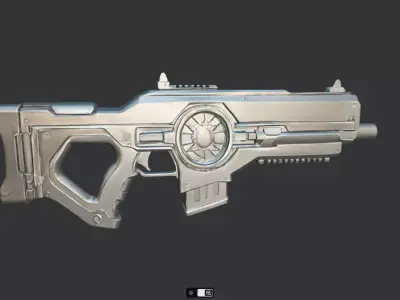 futuristic sci-fi blaster gun 3D model