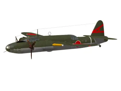 Ki49 Type 100 heavy bomber Donryu 3D model