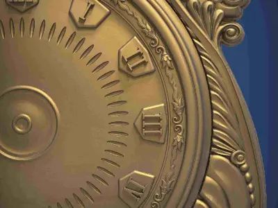 Carved clock for 3D printing and CNC 3D print model 27