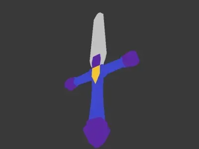 Simple Sword Free low-poly 3D model order