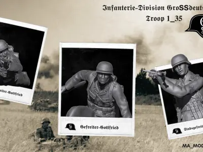 ww2 Infanterie Division Grossdeutschland Troop 1-35  3D print model