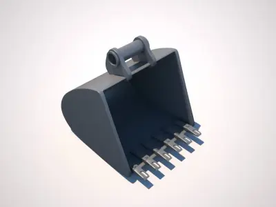 Excavator Bucket Digger Claw Low-poly 3D model