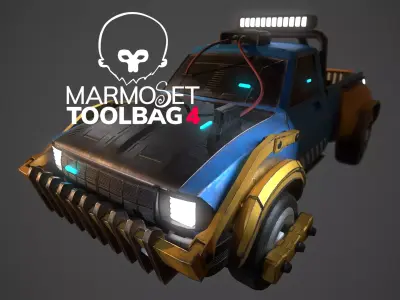 Sci-Fi 4x4 truck Free low-poly 3D model