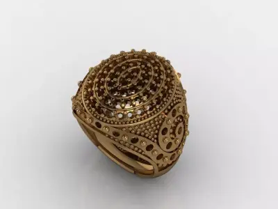 gold ring 3D print model 25