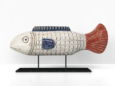 African wooden fish 2 3D model