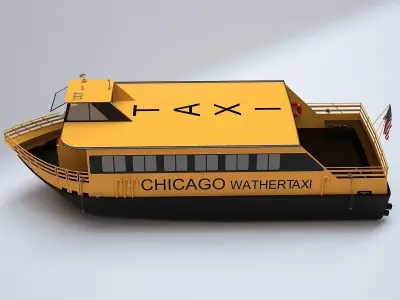 Chicago Water Taxi Boat 3D model