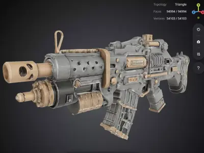 Steampunk Gun 3D model buy