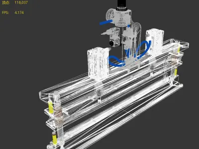 Pneumatic shearing machine 3D model