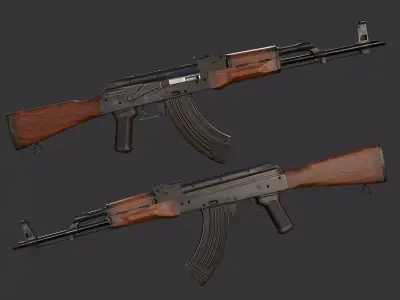 AKM-Gun Low-poly 3D model