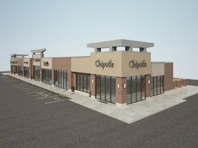 Retail Store Building 3D model get