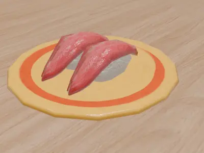 Free Sushi Model Low Poly Free low-poly 3D model