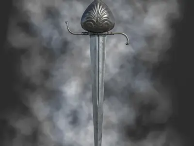 Sword and daggers set for games Low-poly 3D model