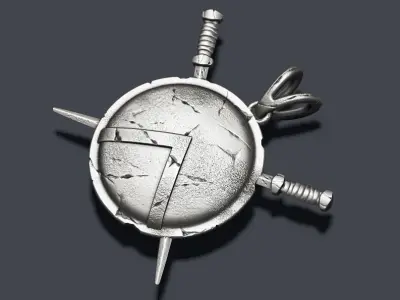 Spartan Shield Sword pendant 3D print model