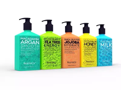 Shampoo Bottles Low-poly 3D model