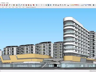 Sketchup Commercial Office Complex 245 3D model