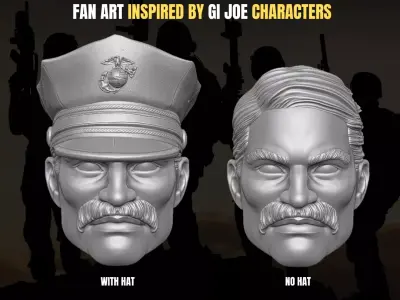 Leatherneck fan art head 3D printable File For Action Figures 3D print model